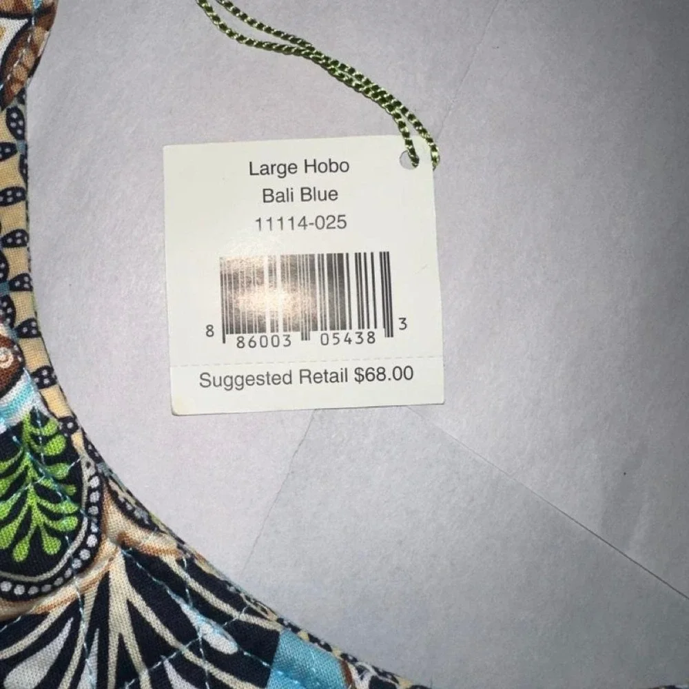 NWT Vera Bradley Bali Blue Quilted Hobo Shoulder Bag